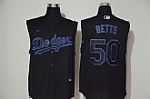 Dodgers 50 Mookie Betts Black Nike Cool Base Sleeveless Jersey,baseball caps,new era cap wholesale,wholesale hats